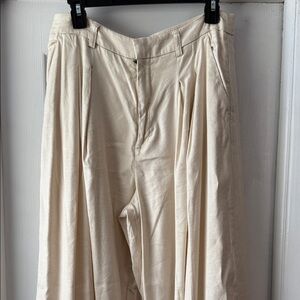 Maeve Cream Pleated Pants